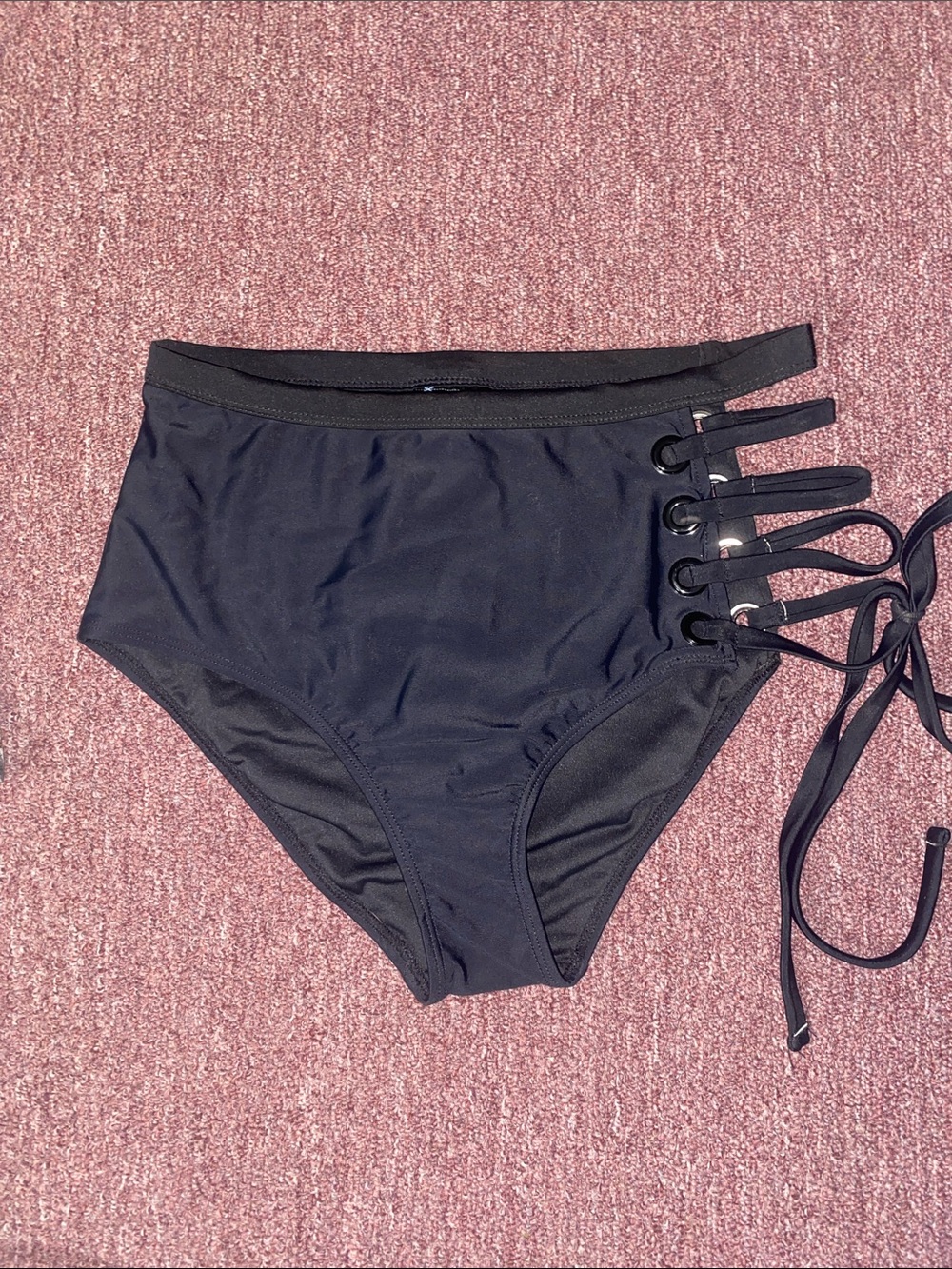 Disturbia dolls kill High-Waist Black Bikini Bottom with Side Lace-Up